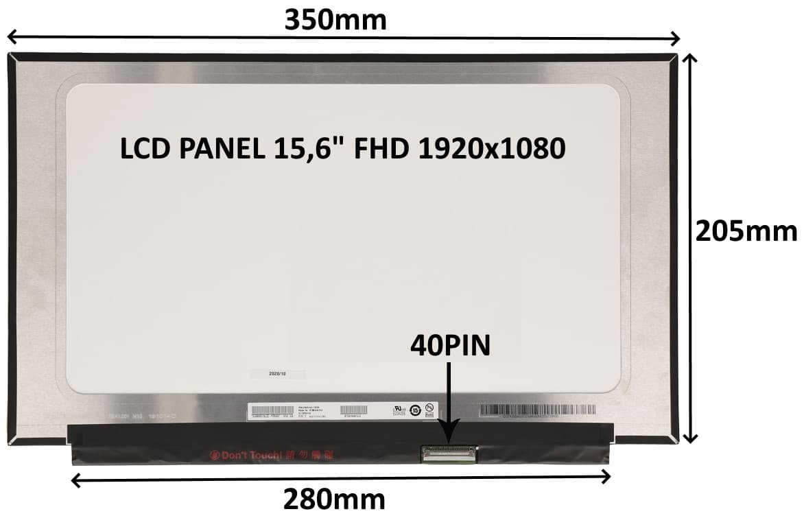 LCD PANEL 15,6" FHD 1920x1080 40PIN MATNÝ IPS 120HZ BEZ ÚCHYTŮ