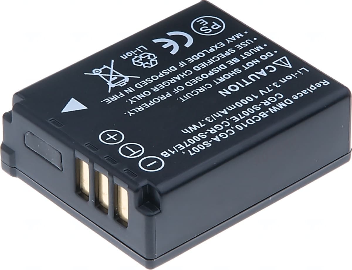 Baterie T6 Power pro Panasonic DMW-BCD10, CGA-S007, CGR-S007E, CGR-S007E 1B, 850mAh, 3,1Wh