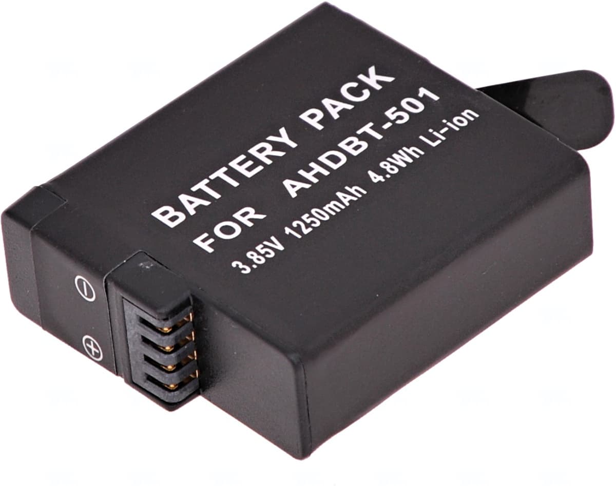 Baterie T6 Power pro GoPro Hero5, Hero6 Black, AHDBT-501, AABAT-001, 601-10197-000, 1250mAh, 4,8Wh