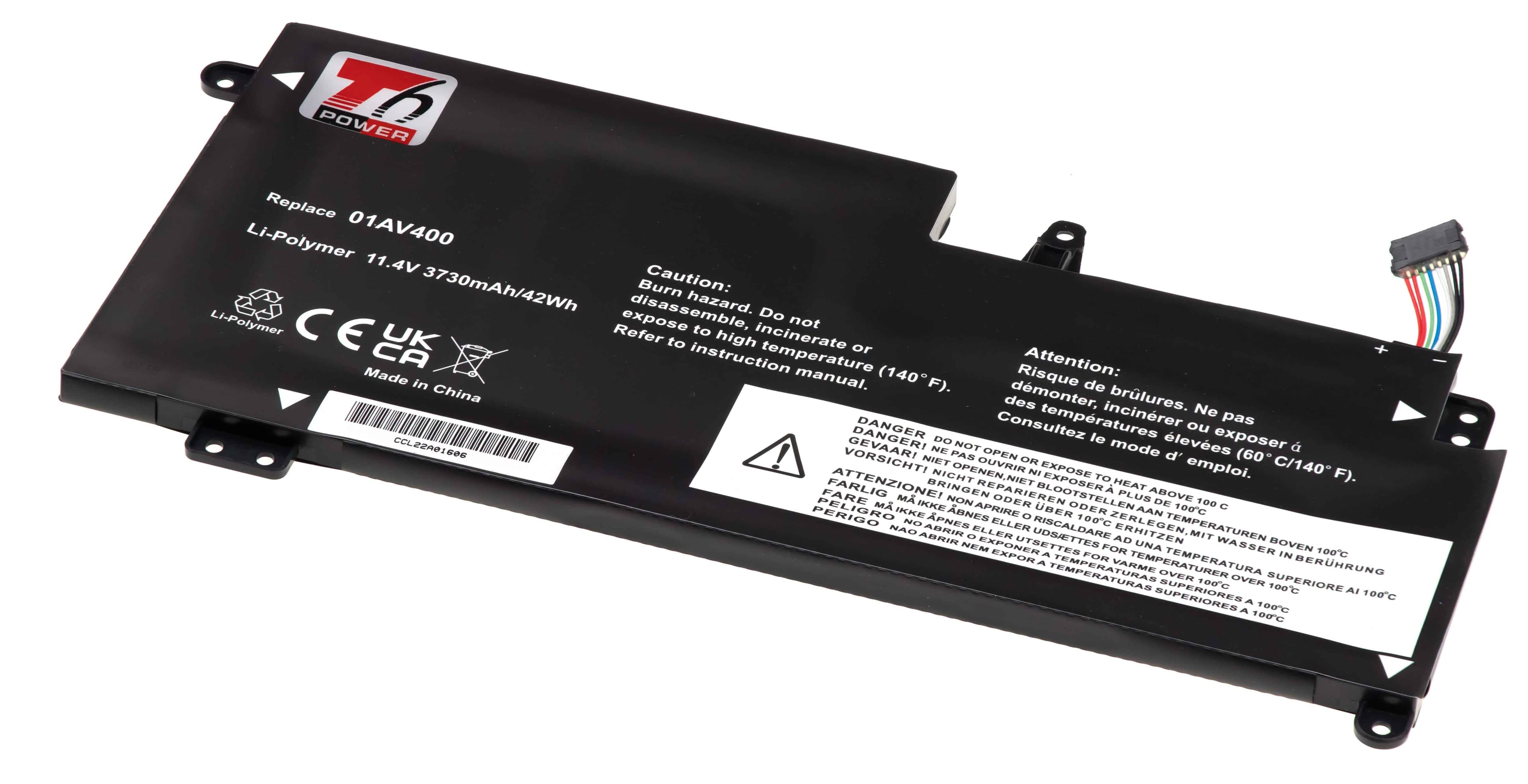 Baterie T6 Power pro Lenovo ThinkPad 13 20GJ 20GK, 20GL 20GM serie, 3730mAh, 42Wh, 3cell, Li-Pol