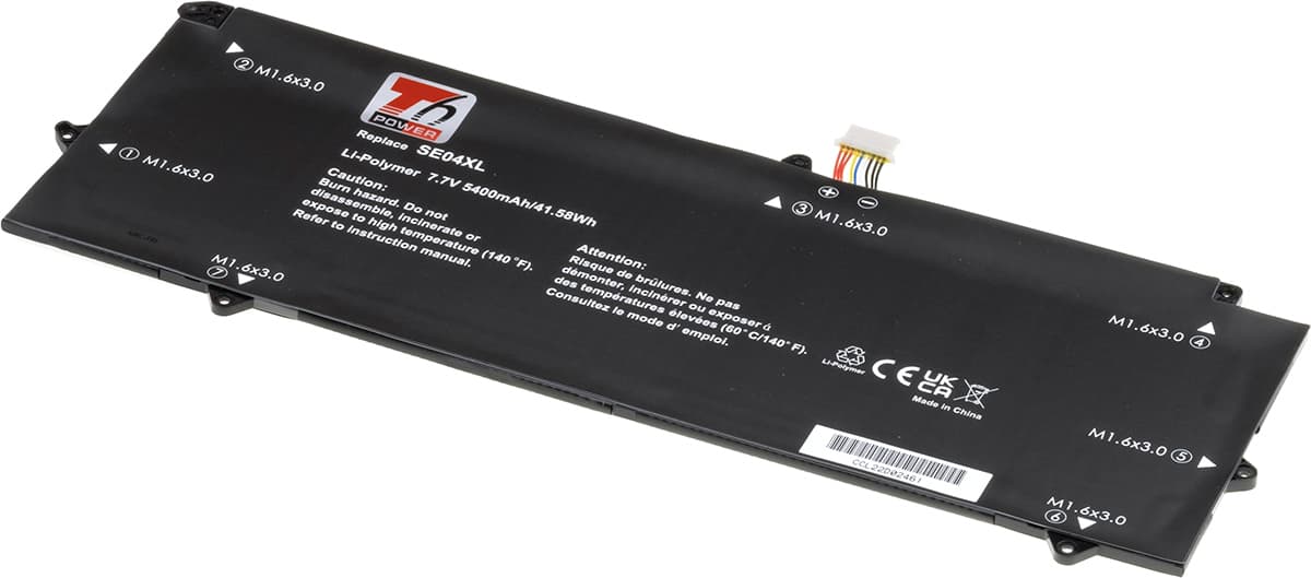 Baterie T6 Power pro HP Pro X2 612 G2, 5400mAh, 41Wh, 2cell, Li-pol