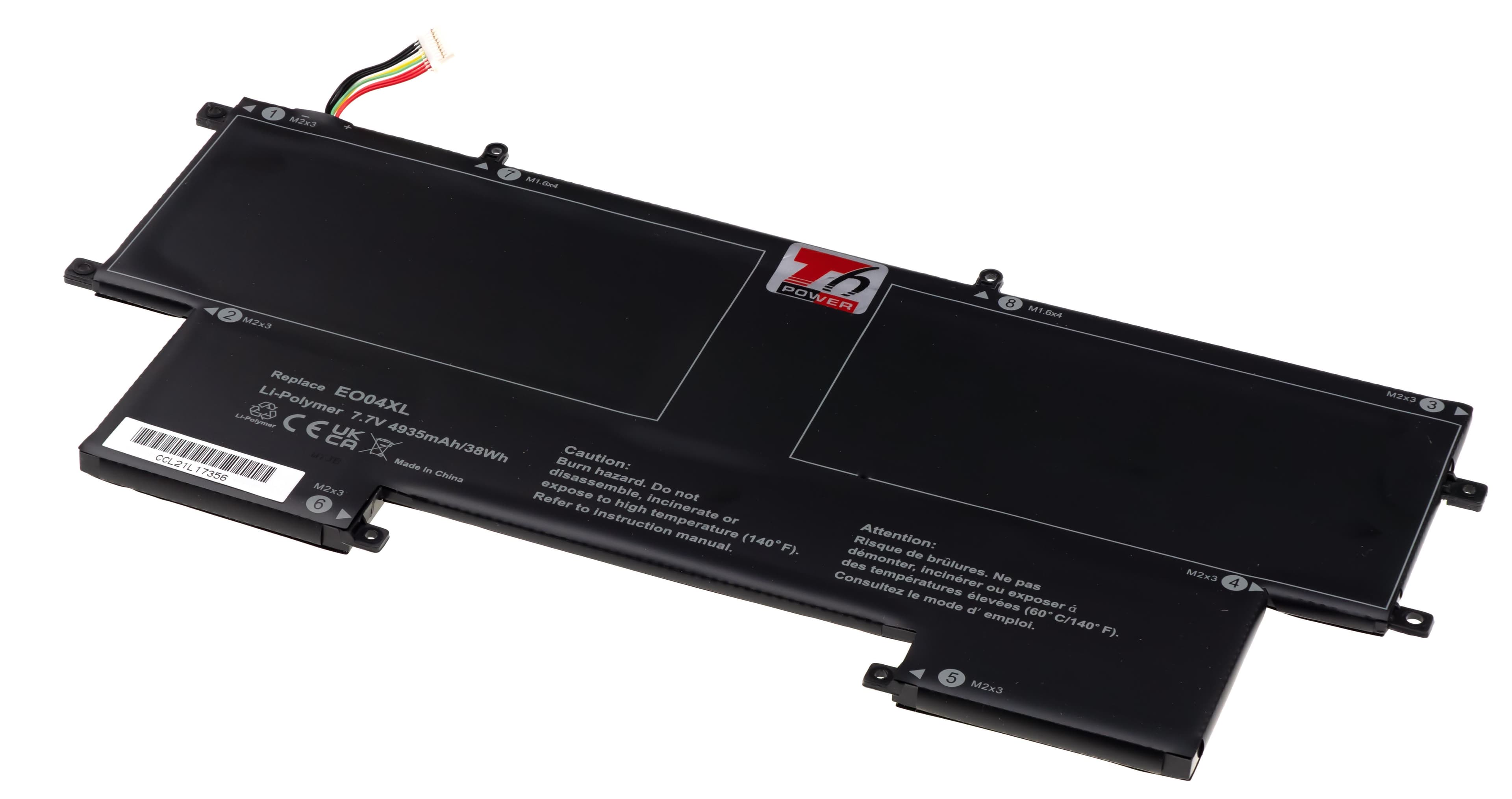 Baterie T6 Power pro HP EliteBook Folio G1, 4935mAh, 38Wh, 4cell, Li-pol