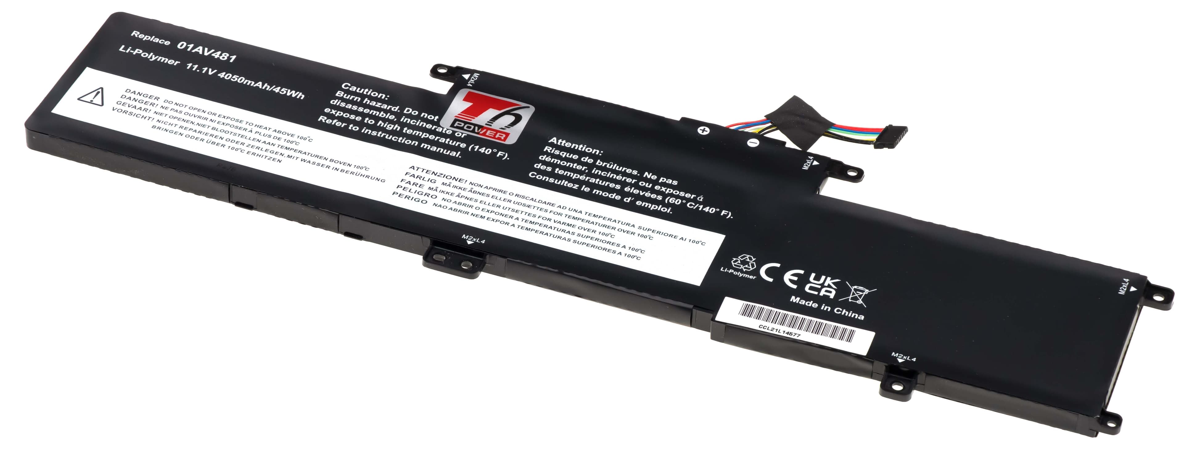 Baterie T6 Power pro Lenovo ThinkPad L380, L390, S2 Yoga, 4050mAh, 45Wh, 3cell, Li-Pol