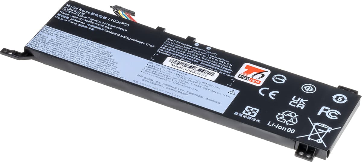 Baterie T6 Power pro Lenovo Legion 5-15ARH05, 5-15IMH05, 5P-15IMH05, 3900mAh, 60Wh, 4cell, Li-pol