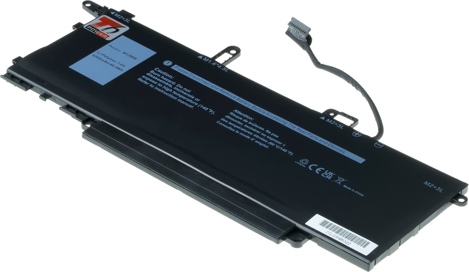 Baterie T6 Power Dell Latitude 7400 2in1, 9410 2in1, 6500mAh, 49Wh, 4cell, Li-pol