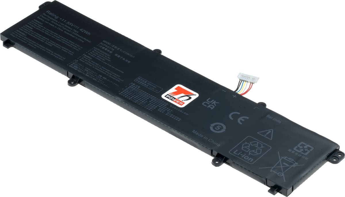 Baterie T6 Power pro Asus VivoBook 14 X413, X421, S413, Flip TP420, 3640mAh, 42Wh, 3cell, Li-pol