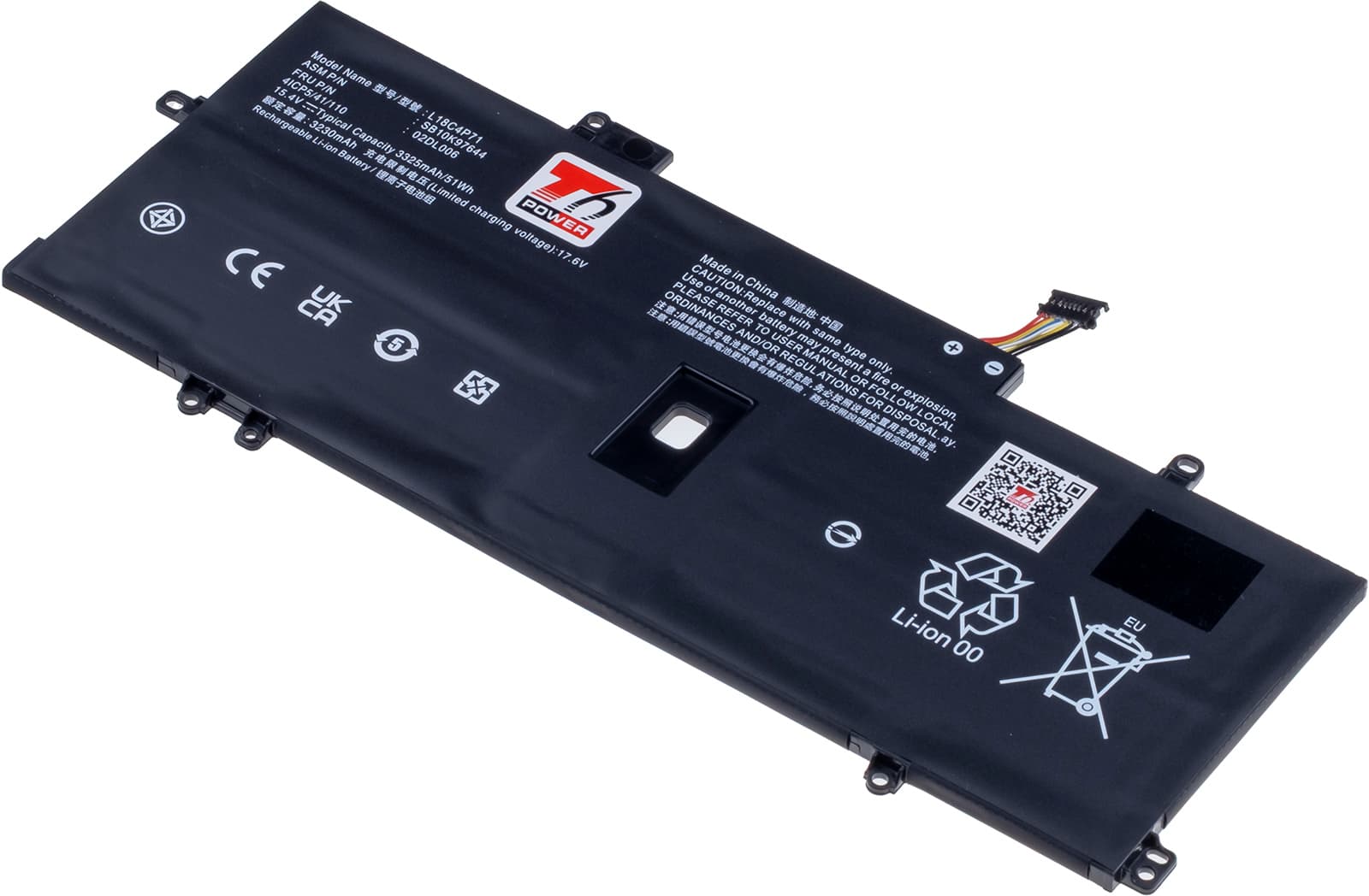 Baterie T6 Power Lenovo ThinkPad X1 Carbon 7th, 8th, X1 Yoga 4th, 5th, 3325mAh, 51Wh, 4cell, Li-Pol