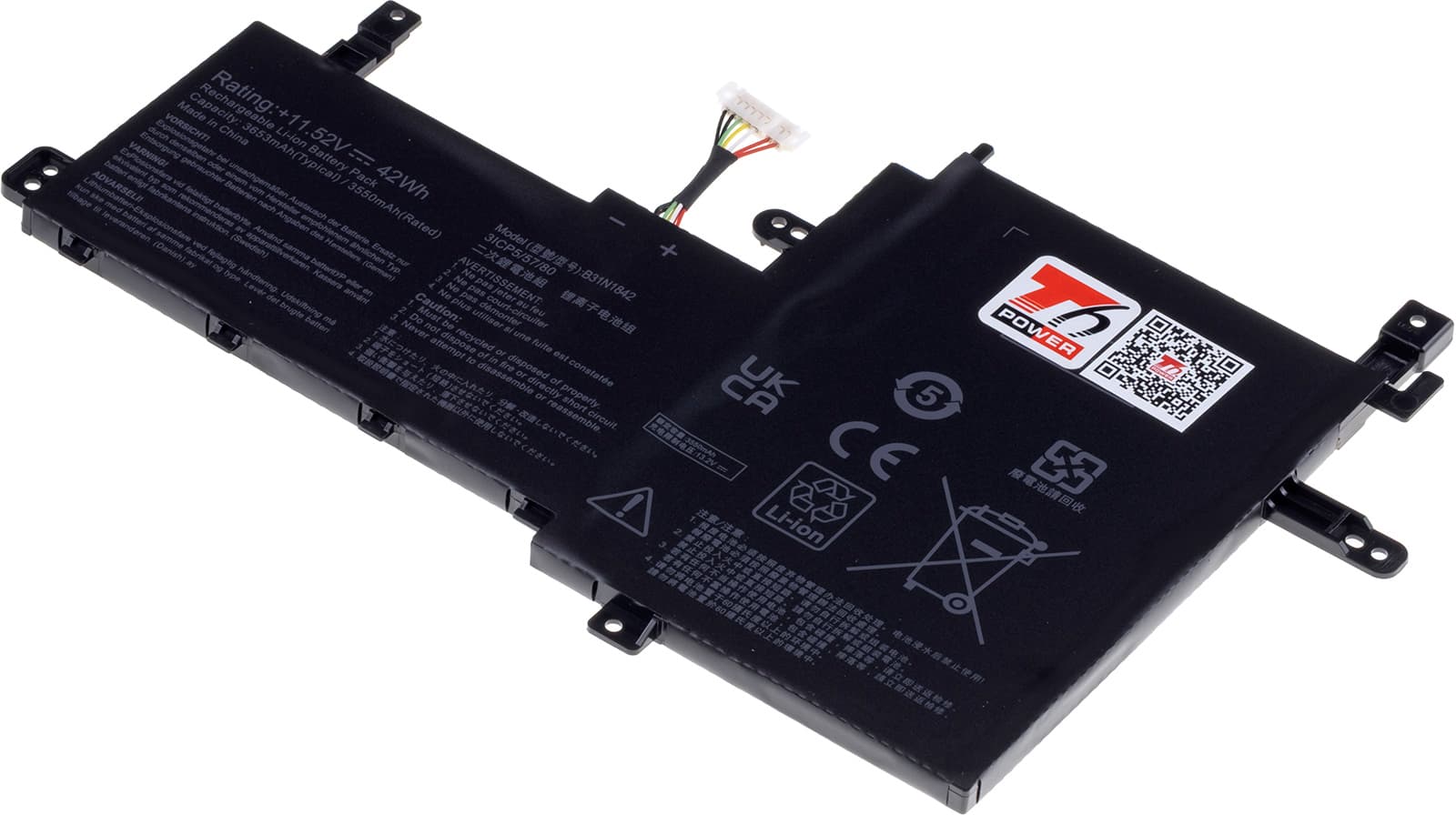 Baterie T6 Power pro Asus VivoBook X513, X531, S513, S531F, F513, K513, 3639mAh, 42Wh, 3cell, Li-pol