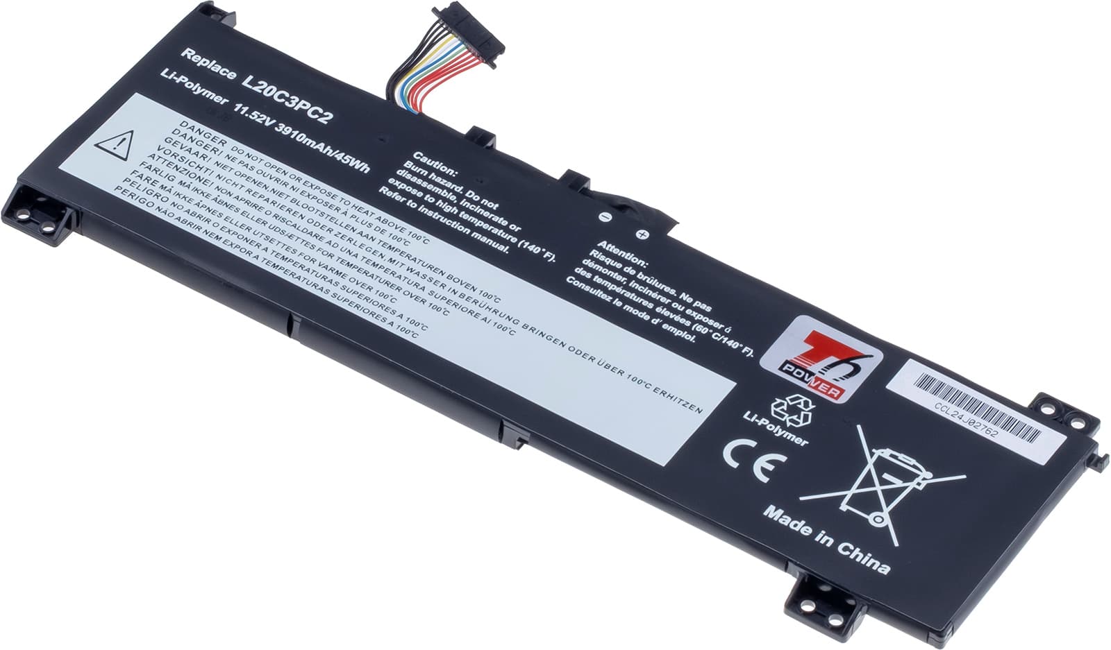 Baterie T6 Power pro Lenovo IdeaPad 3-15ACH6, 3-15IHU6, 3910mAh, 45Wh, 3cell, Li-poly