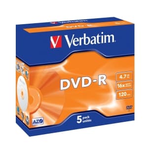 VERBATIM DVD-R(5-Pack)Jewel MattSlvr 16x 4.7GB
