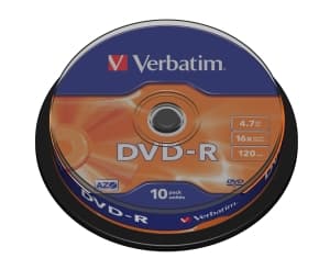 VERBATIM DVD-R(10-Pack)Spindl MattSlvr 16x 4.7GB