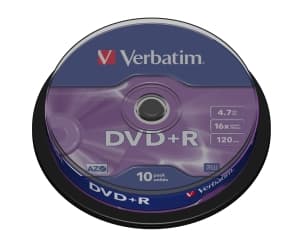 VERBATIM DVD+R(10-Pack)Spindl MattSlvr 16x 4.7GB