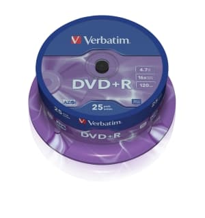 VERBATIM DVD+R(25-Pack)Spindl MattSlvr 16x 4.7GB