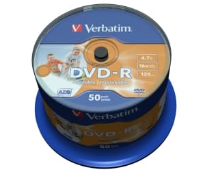 VERBATIM DVD-R(50-Pack)Cake Print 16x 4.7GB NoID