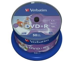VERBATIM DVD+R(50-Pack)Cake Print 16x 4.7GB NoID