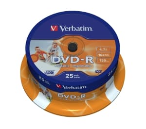 VERBATIM DVD-R(25-Pack)Spindl Printable 16x 4.7GB
