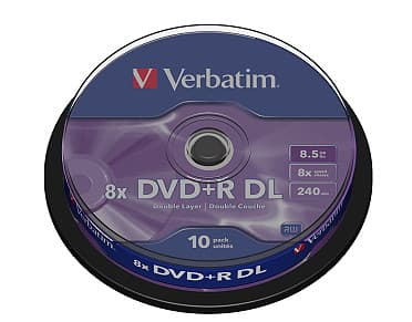 VERBATIM DVD+R(10-Pack)Spindl MattSlvr 8x 8.5GB