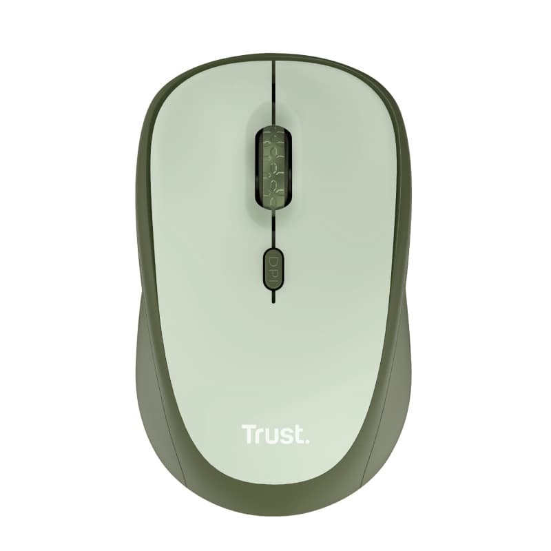TRUST YVI+ Kancelářská Optická Pro praváky 1 600 DPI Bezdrátová USB Zelená