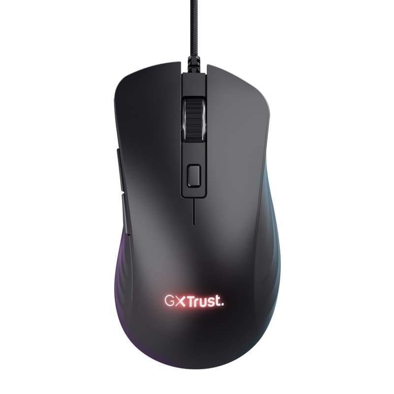 Trust GXT924 YBAR+ Herní Optická Pro praváky 25 600 DPI Drátová USB Černá
