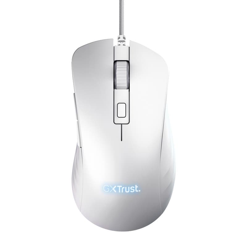 Trust GXT924W YBAR+ Herní Optická Pro praváky 25 600 DPI Drátová USB Bílá