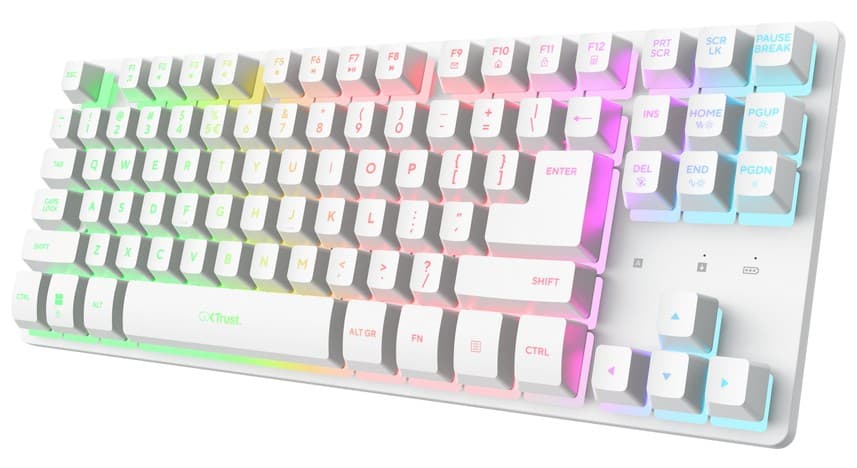 Trust GXT831 Thado TKL Bezdrátové USB US Bílá