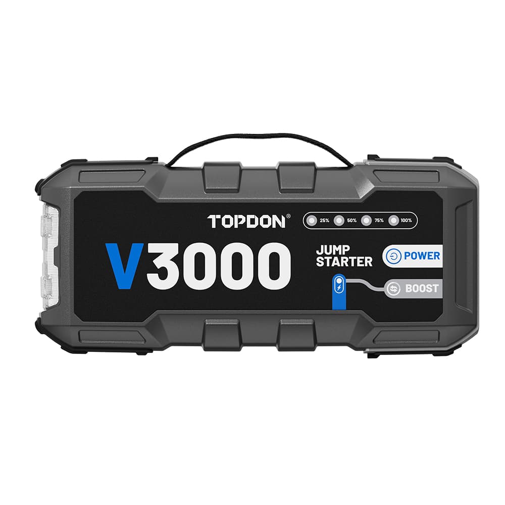 TOPDON Car Jump Starter V3000 3000A 12V vozidla 24000mAh 9l benzín 7l diesel LED světlo |
