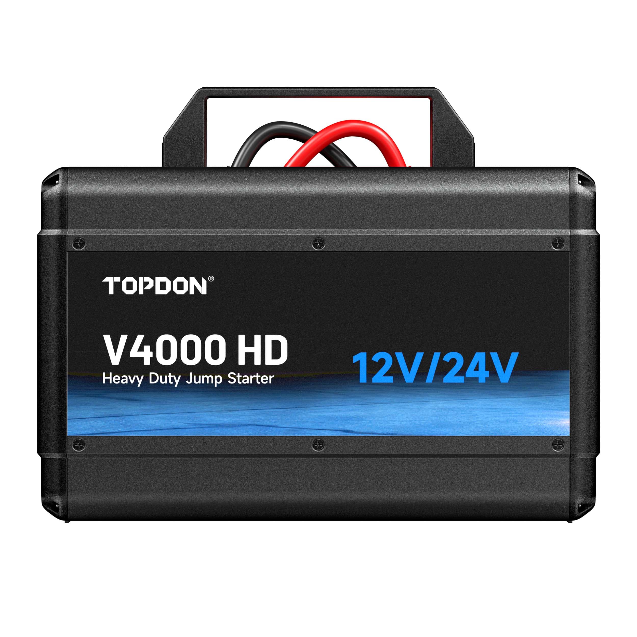 TOPDON Car Jump Starter V4000 HD 3000A (24V) 4000A (12V) 24000mAh 16l benzín 16l diesel LED světlo |
