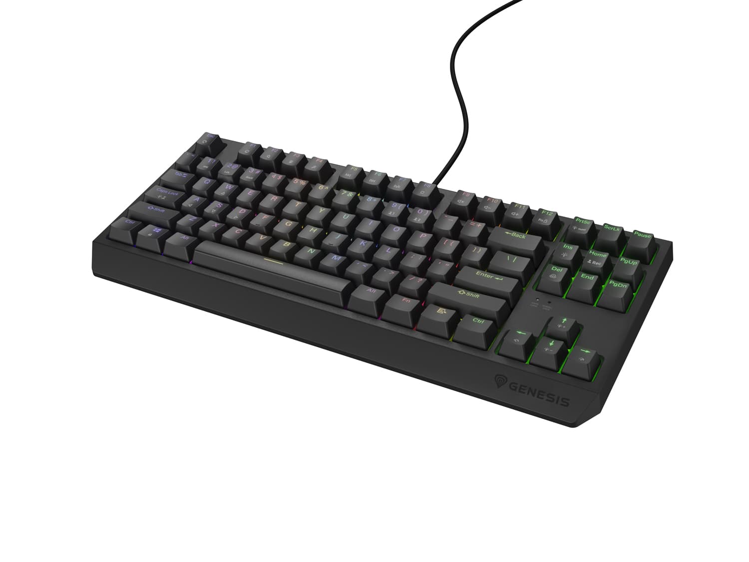 Genesis herní klávesnice THOR 230 TKL RGB Outemu Red Drátová USB US layout Černá
