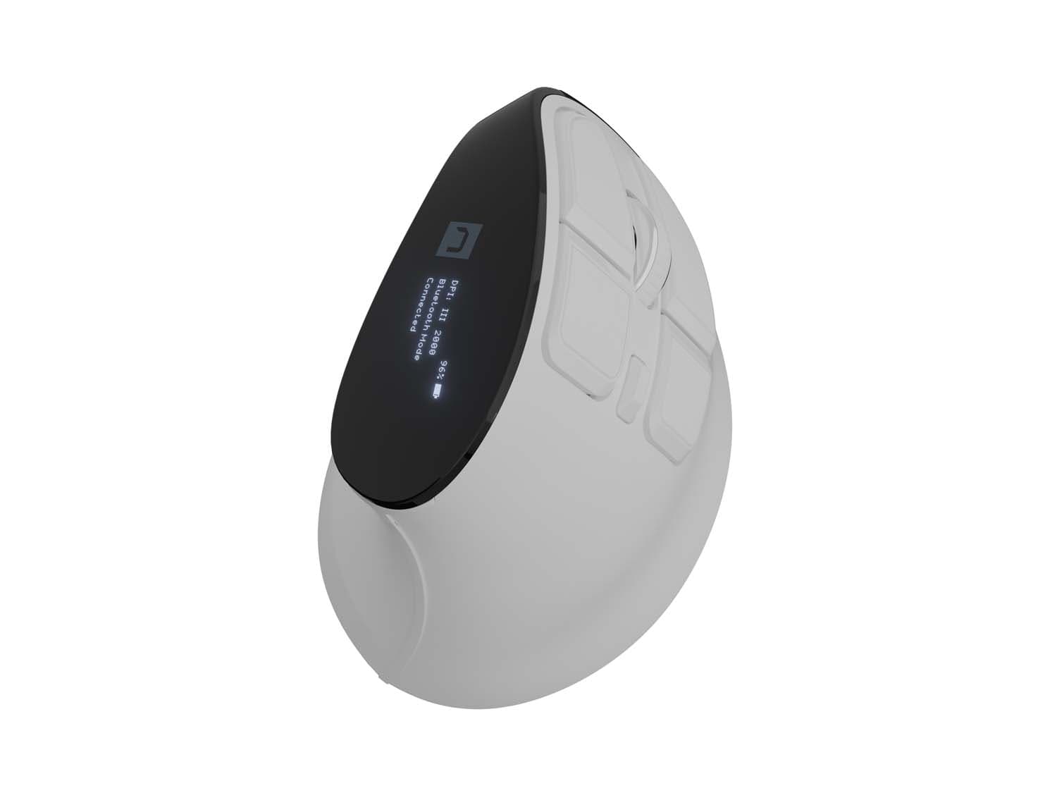Vertikální bezdrátová myš Natec EUPHONIE PRO Vertikální Blue Sense Pro praváky 4 000 DPI USB+BT Bílá