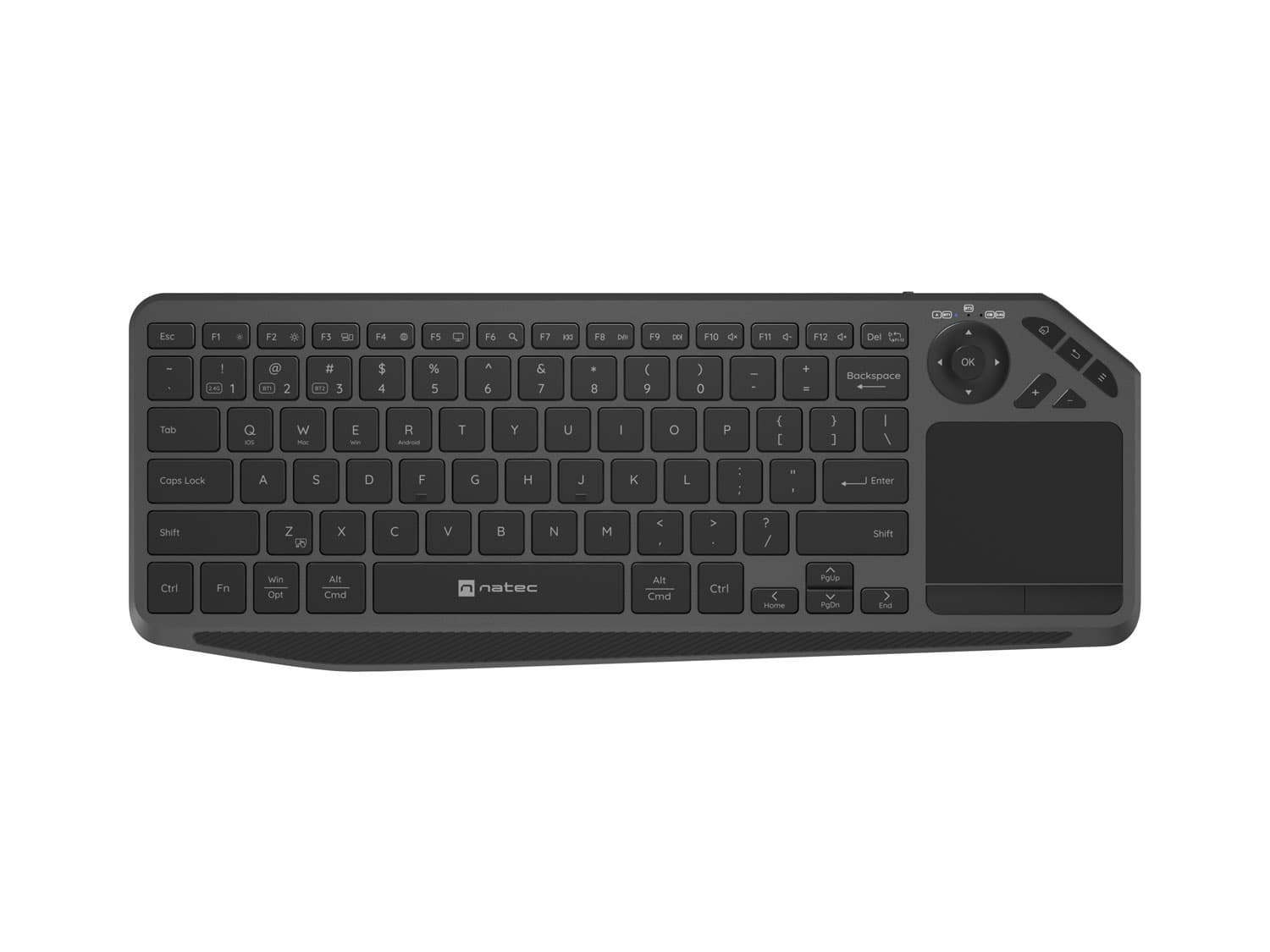 Bezdrátová klávesnice pro Smart TV Natec TURBOT 2 USB+BT US Černá
