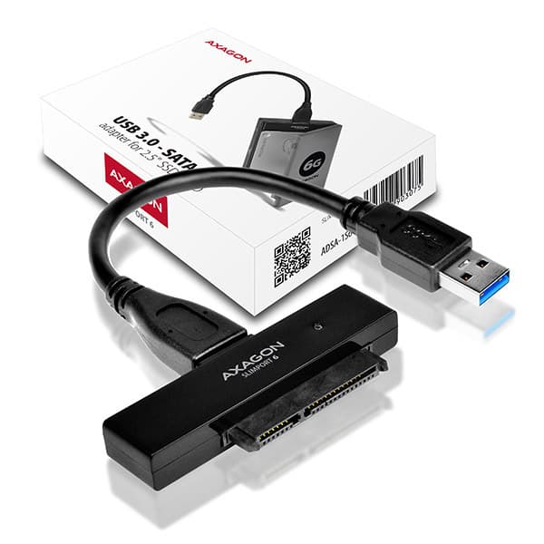 AXAGON ADSA-1S6, USB 3.2 Gen 1 - SATA 6G SSD HDD adaptér vč. 2.5" pouzdra