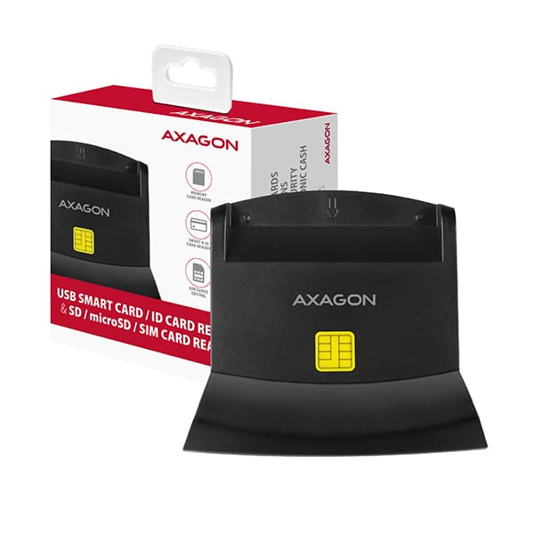 AXAGON CRE-SM2, USB-A StandReader 4-slot čtečka Smart card (eObčanka) + SD microSD SIM, kabel 1.3 m