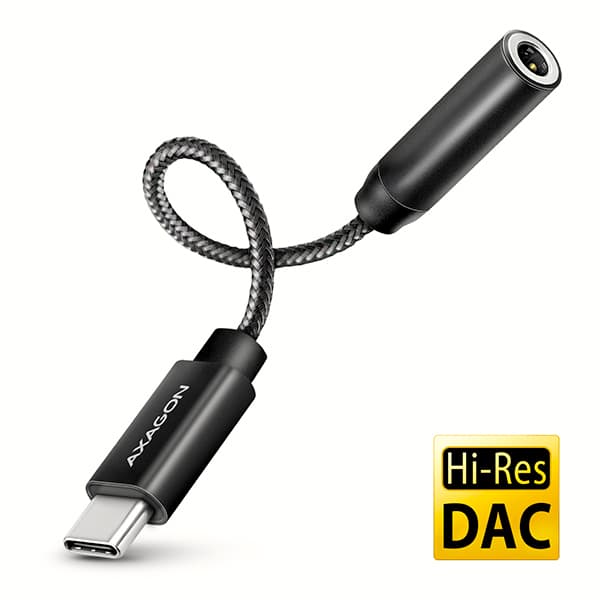 AXAGON ADA-HC, USB-C na 3.5mm jack - Hi-Res DAC audio adaptér, 384kHz 32bit, stereo