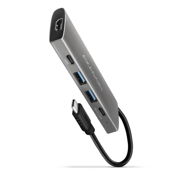 AXAGON HMC-5G21, USB 10Gb s hub, porty 2x USB-A, 2x USB-C, HDMI 4k 30, PD 60W, kabel USB-C 13cm