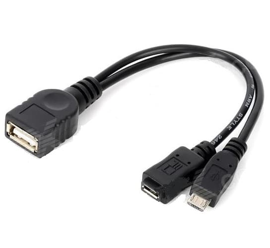 PremiumCord USB redukce kabel USB A female+Micro USB female - Micro USB male OTG