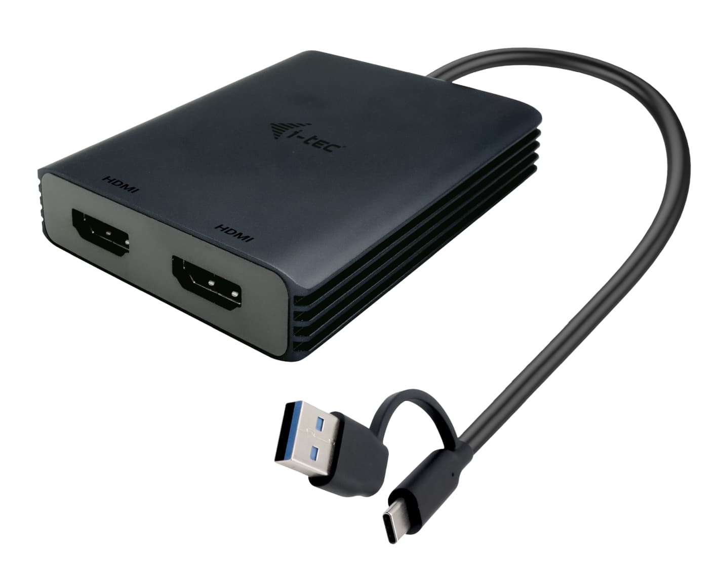 i-tec USB-A USB-C Dual 4K HDMI Video Adapter