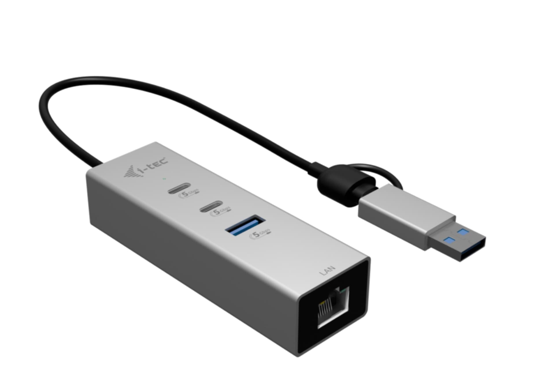 i-tec USB-C USB-A Metal HUB 3 (2x USB-C, 1x USB-A) Port + 2.5GLAN