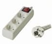 Prodlužovací přívod 230V, 2m, 3 zásuvky + vypínač