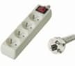 Prodlužovací přívod 230V, 3m, 4 zásuvky + vypínač