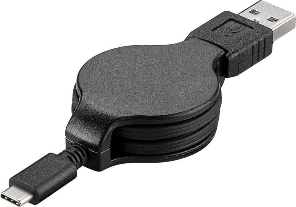 PremiumCord Kabel USB 3.1 C M - USB 2.0 A M, charging a sync navíjecí kabel 1m