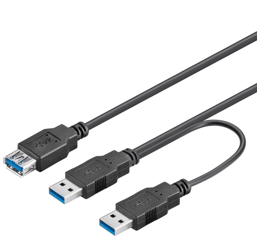 PremiumCord USB Y kabel A Male + A Male + A Female