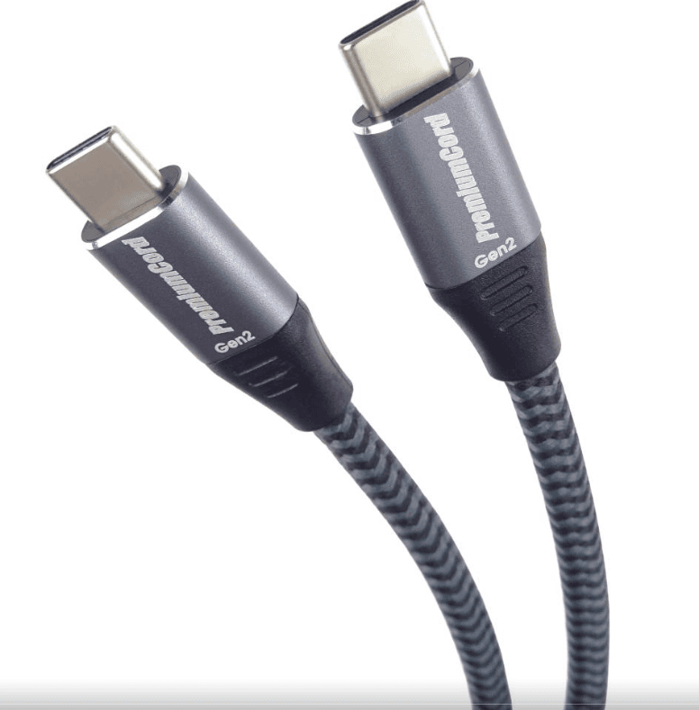 PremiumCord USB-C kabel ( USB 3.2 GEN 2x2, 5A, 100W, 20Gbit s ) bavlněný oplet, 3m