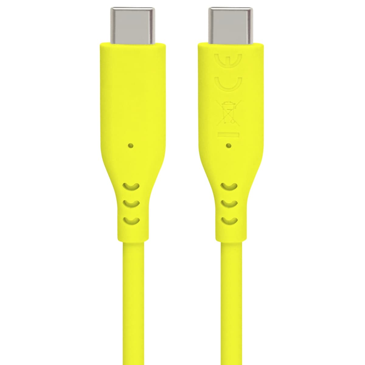 PremiumCord silikonový USB-C 60W, žlutý, 1.5m