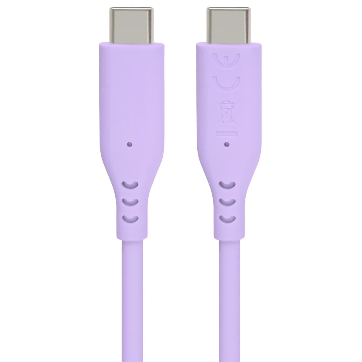 PremiumCord silikonový USB-C 60W, fialový, 1.5m
