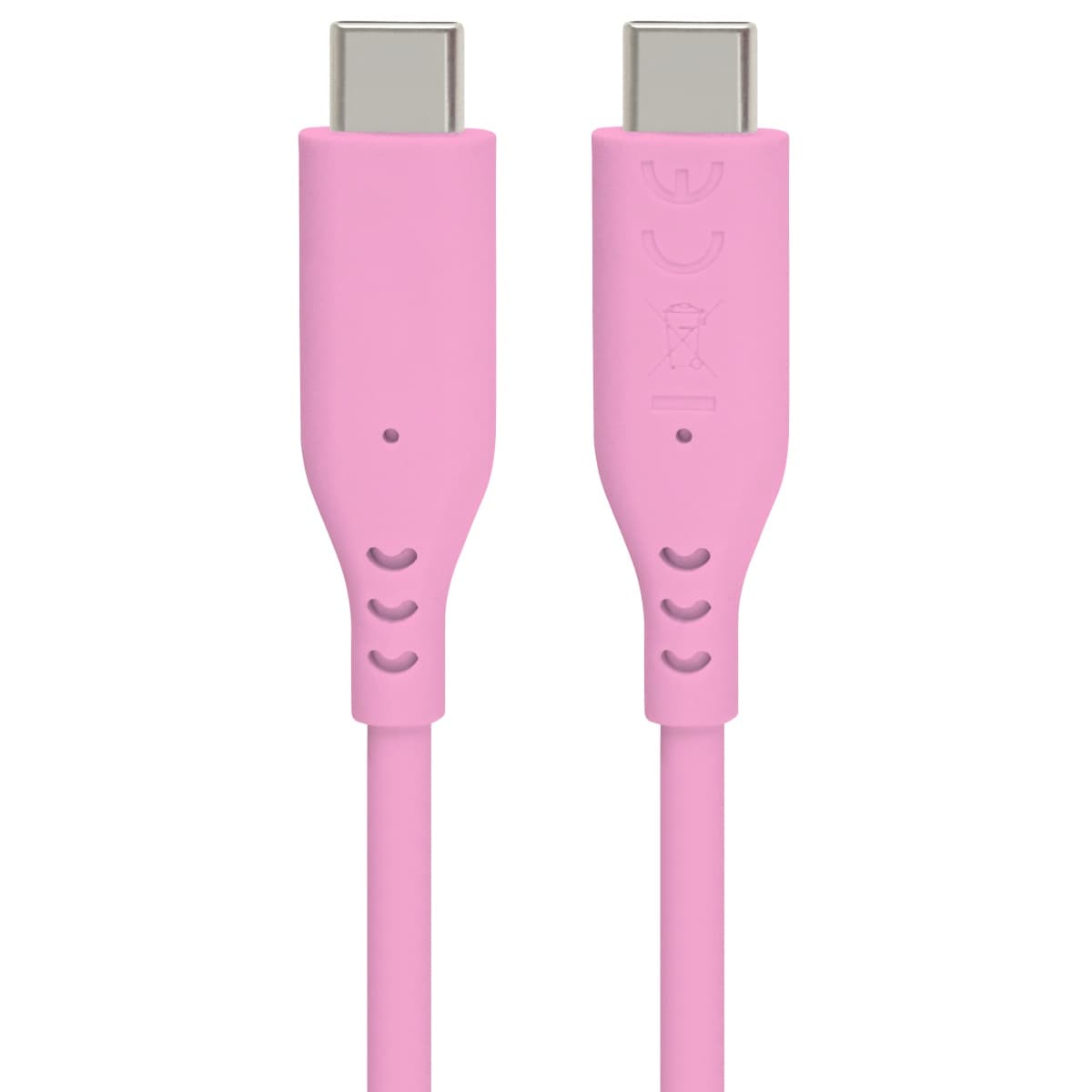 PremiumCord silikonový USB-C 60W, růžový, 1.5m