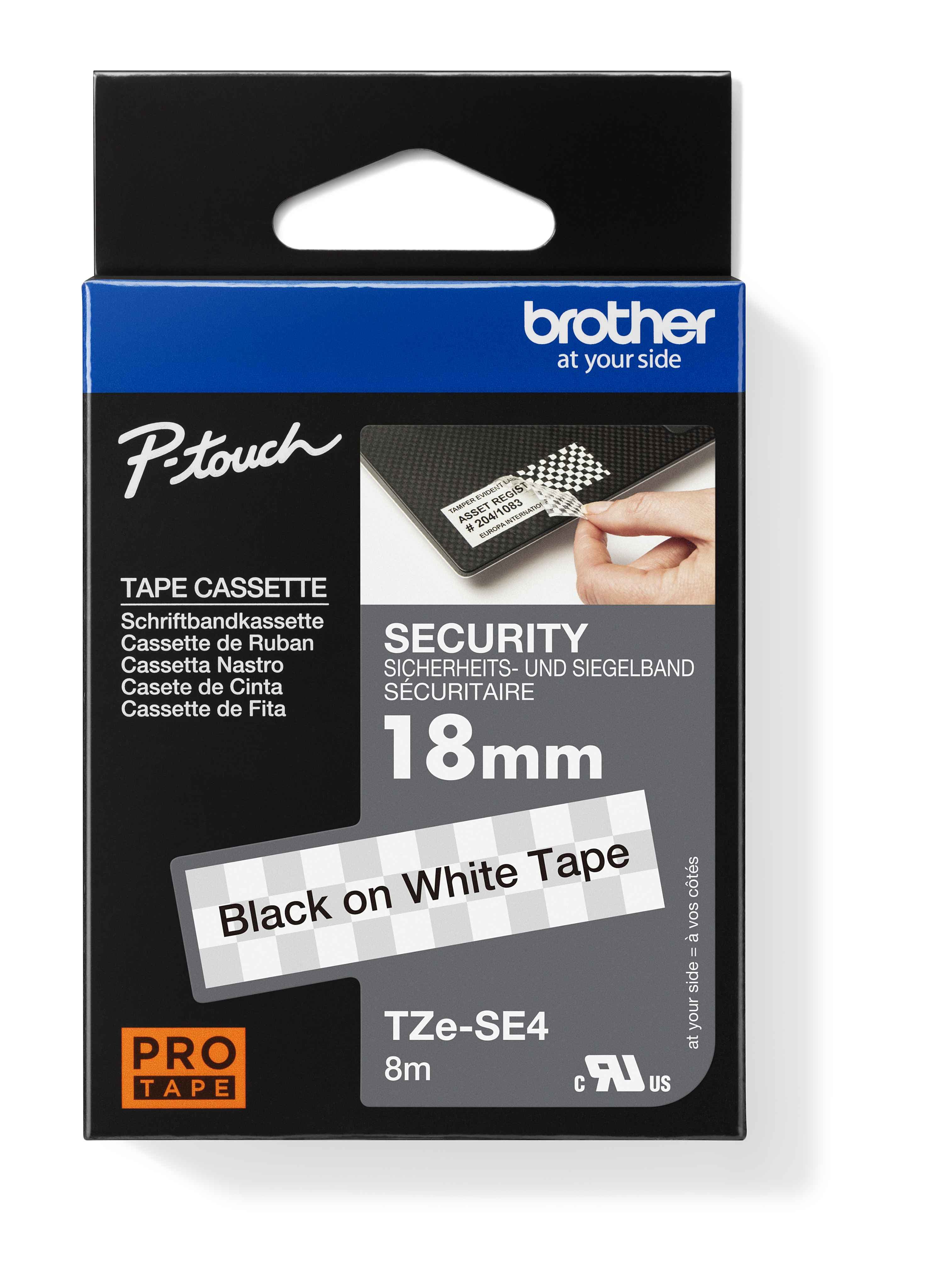 TZE-SE4, bílá černá - security tape