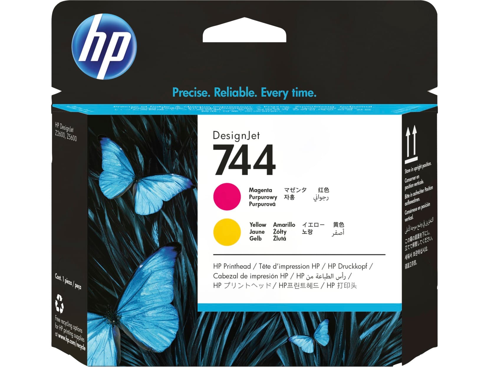 HP 744 Tisková hlava, purpurová a žlutá, F9J87A