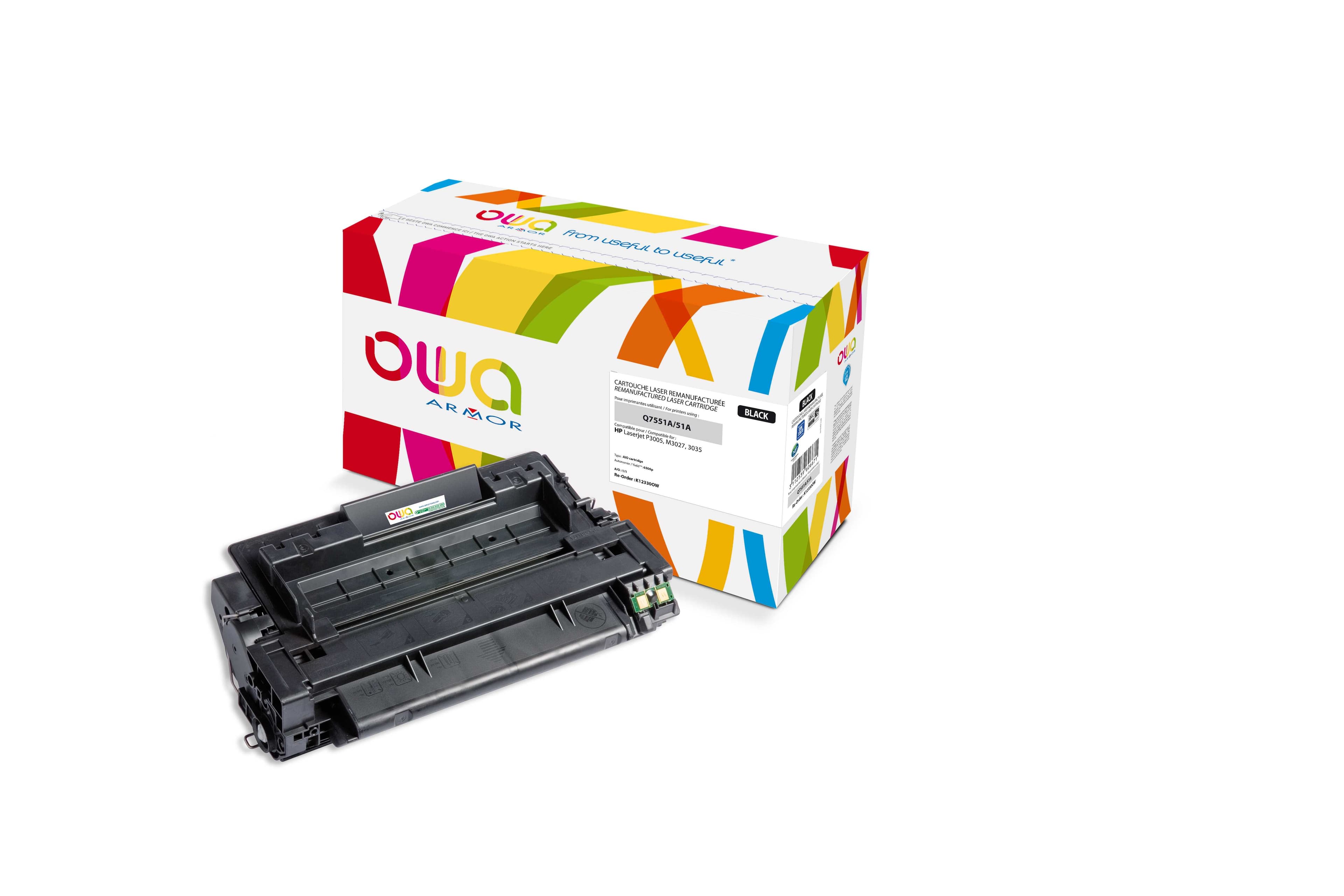 OWA Armor toner kompatibilní s HP LJ P3005, Q7551A, 6500st, černá black