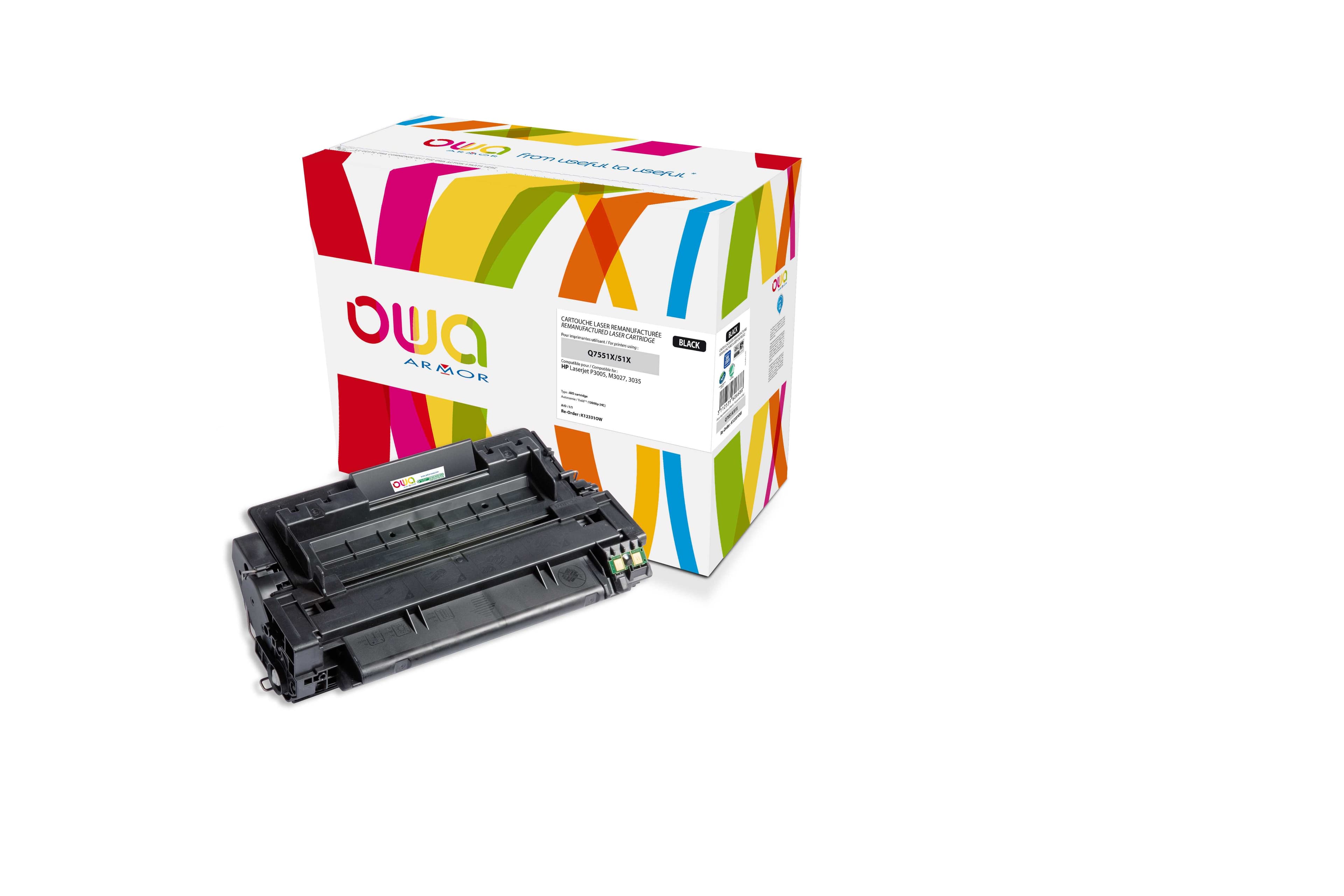 OWA Armor toner kompatibilní s HP LJ P3005, Q7551X, 13000st, černá black