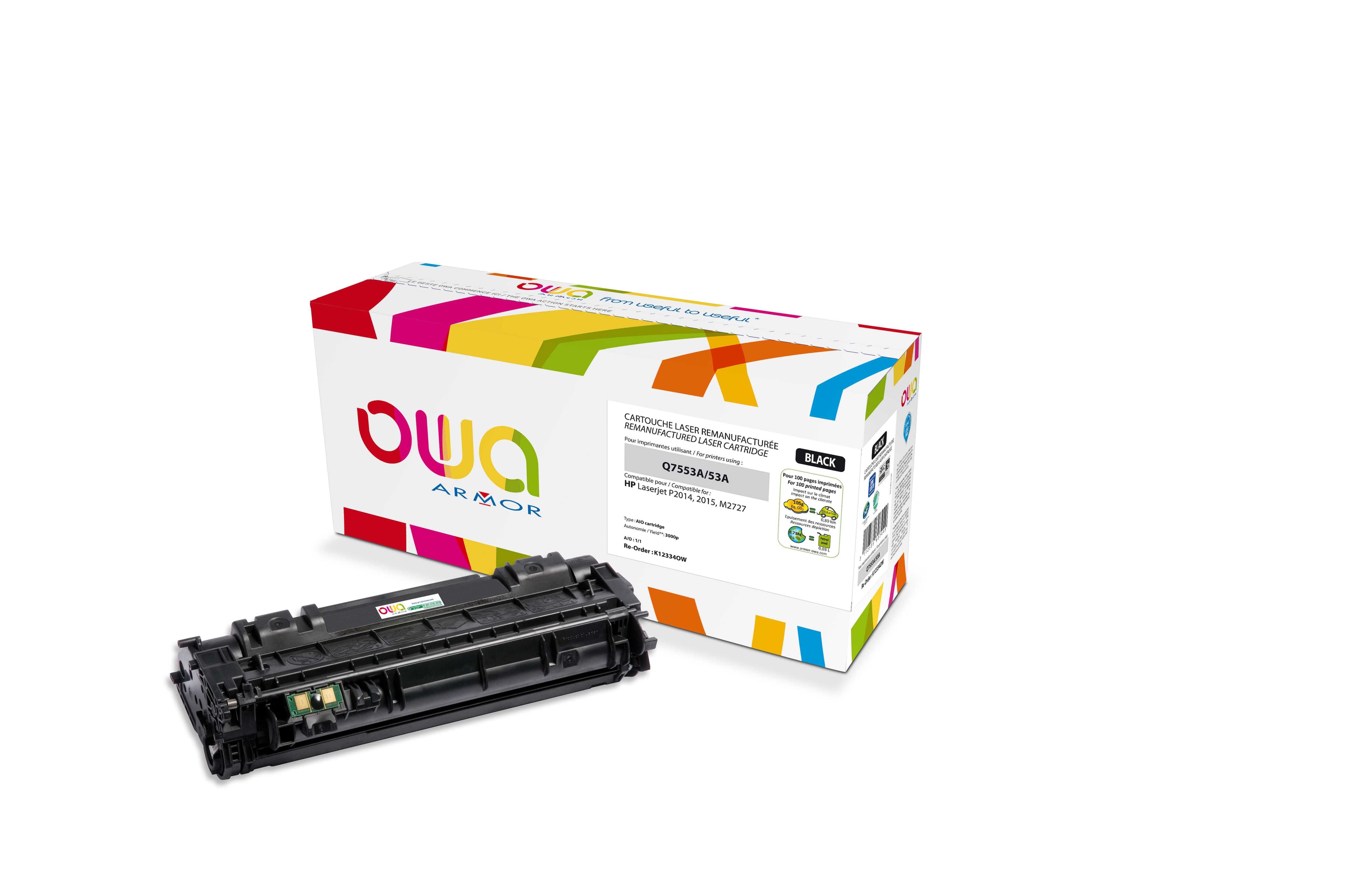 OWA Armor toner kompatibilní s HP LJ P2015, Q7553A, 3000st, černá black